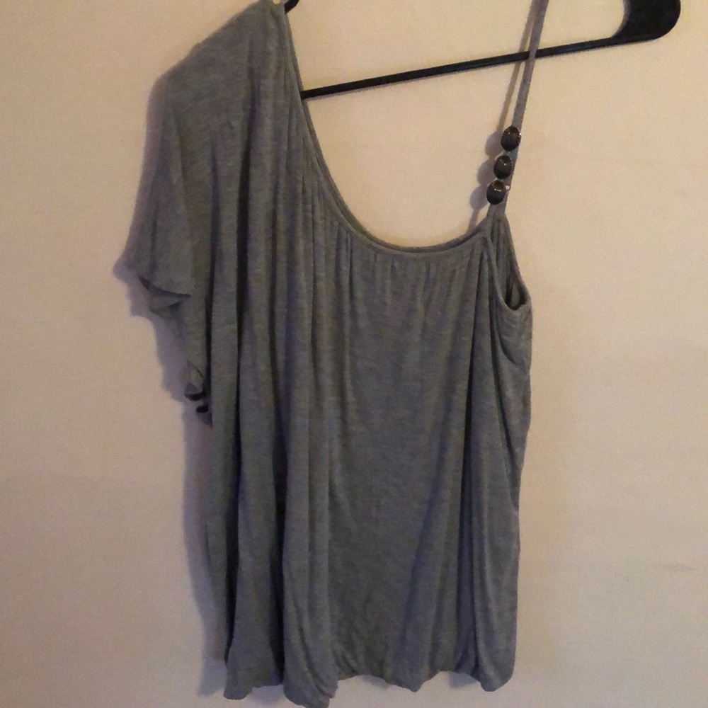 One shoulder beaded top
